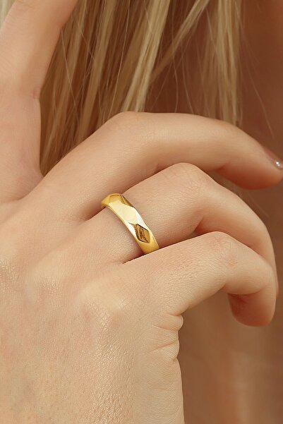 MySilvers Gümüş Asimetrik Kesme Yüzük