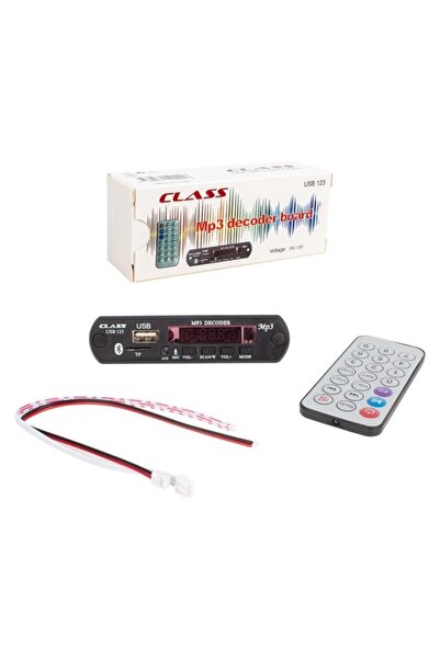 Class Oto Aux-sd-usb Mikrofonlu Kumandalı Mp3 Çalar Bluetooth Çevirici Modül - 123