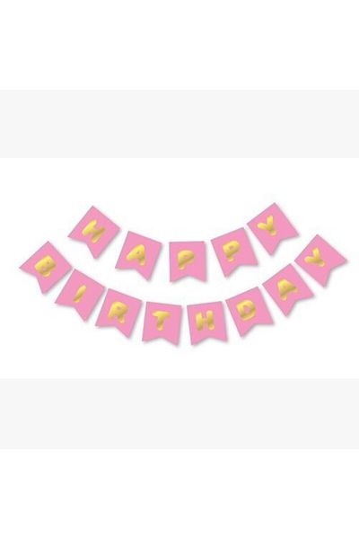 MERİ PARTİ 100 Pieces Macaron Balloon Chain And Pink Gold Banner Heart Foil Balloon Set Macaron Balloon Set