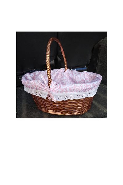 Bahat Handmade Copper Colored Milk Wicker Picnic Basket 15 Liters