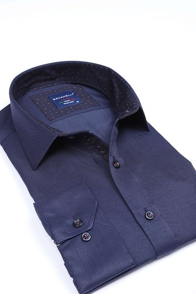 RAVANELLI Πουκάμισο Navy Blue Slim Fit
