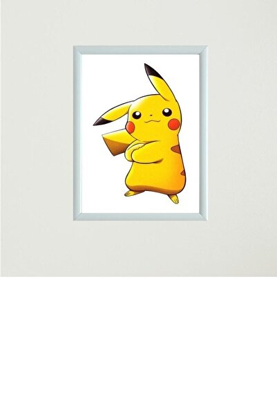 Bkmc Çocuk Pokemon Go Pikachu Kostümü + Sevimli Pikachu Çerçeveli Poster Tablo