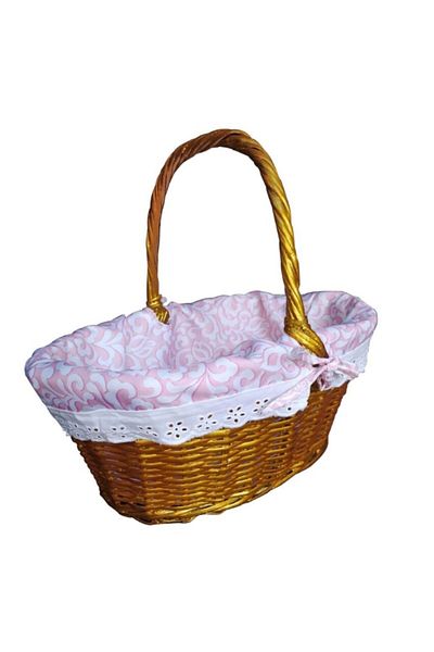 Bahat Handmade Gold Leaf Willow Wicker Picnic Basket 15 Liters