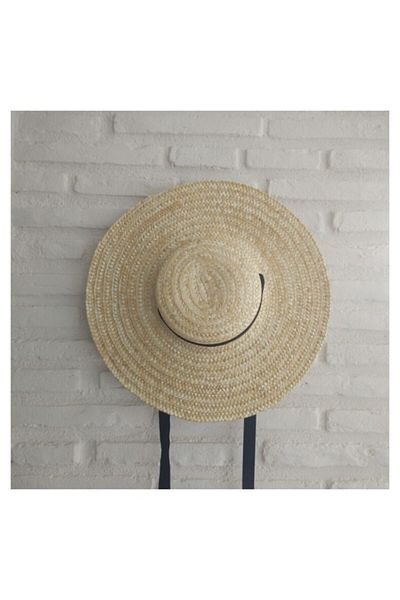 Towdoo Unisex Beige Ribbon Straw Hat