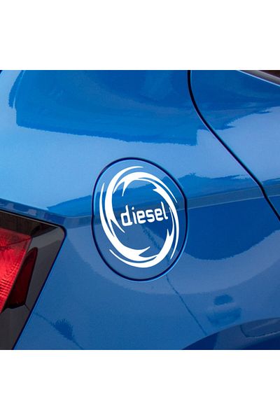 New Jargon Autocolant capac rezervor pentru vehicul diesel 25cm - Alb