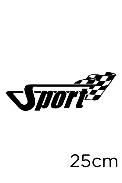 New Jargon Finish Line Flag Sport Text Autocolant Auto Modificat 25cm - Negru