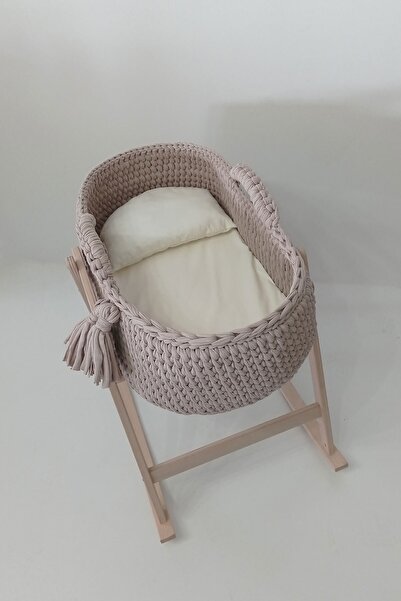 Babycom Standlı Örgü Puset Beşik - Bej