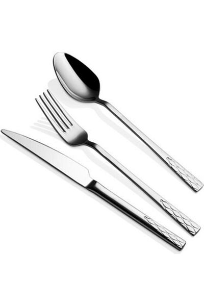 ÖZLİFE ENZA 72 Piece Plain Fork Spoon Knife Set