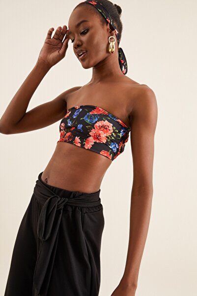 Quincey Жіночий чорний кроп-топ бюстгальтер