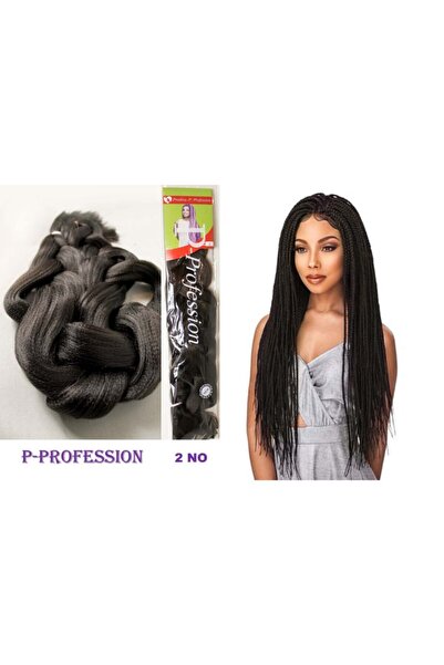 P-PROFESSION Σκούρο καφέ αφρικανικό πλεκτό συνθετικό μαλλί ράστα Νο 2