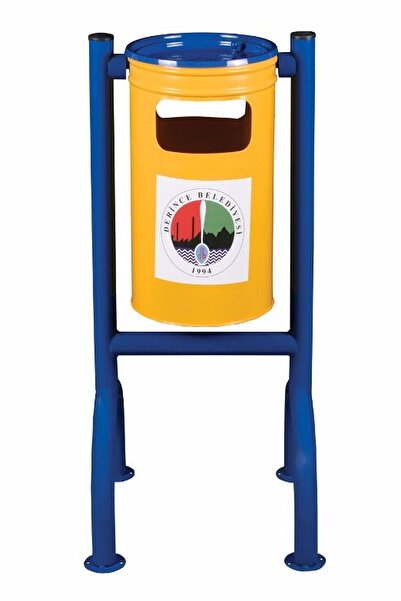 KG-GOLDPAPER H Tipi Dört Ayaklı Küllüklü Boyalı Dış Mekan Çöp Kovası