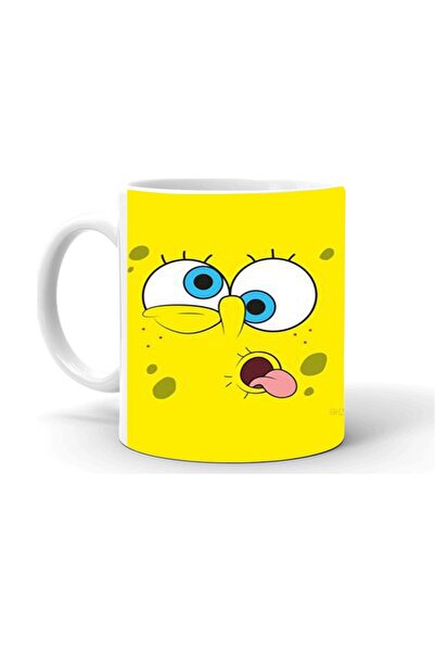 Genel Markalar Sünger Bob Baskılı Seramik Beyaz Kupa