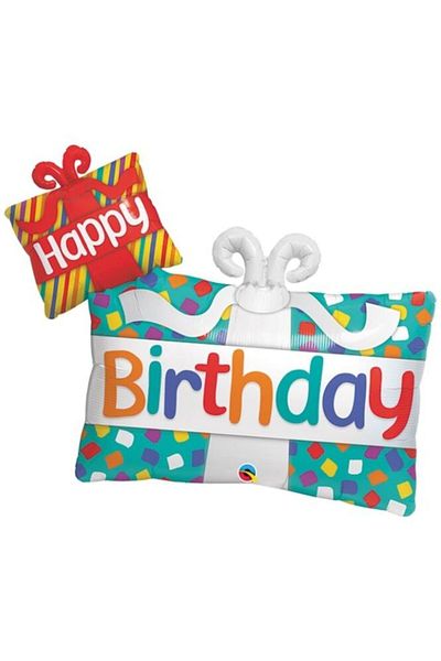 parti sürprizi Happy Birthday Foil Balloon Gift Packaged