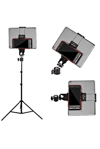 Kyrotech Βάση Tablet Κινητής Μετάδοσης Ενδυνάμωσης 360 μοιρών με Μεταλλικό Τρίποδο Διπλής Κατεύθυνσης 2 μέτρα