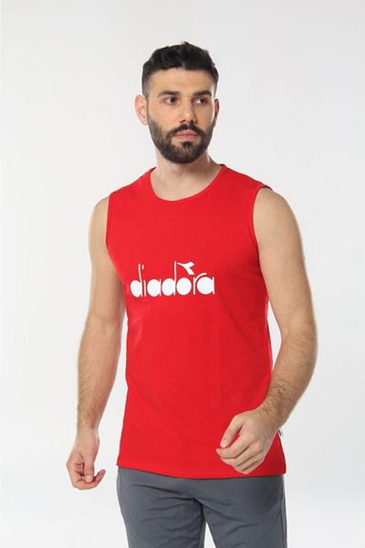 Diadora Men's Red Therm Sweat Tank - 1atl01-red