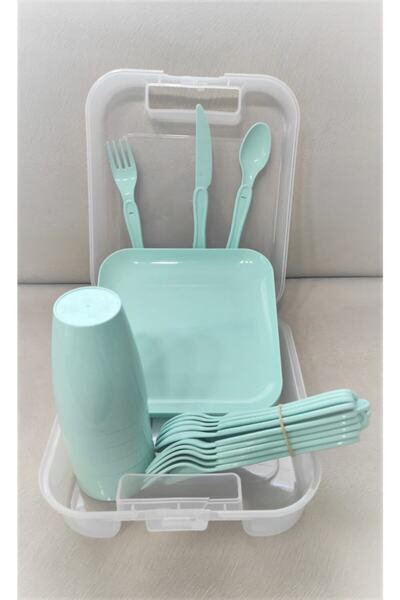 Gondol Su Yeşili 6 Kişilik Piknik Seti 31 Parça