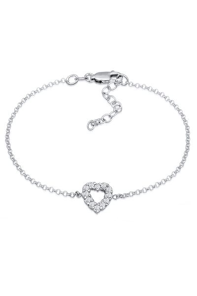 ELLI Herz Lab Grown Diamanten aus 925er Silber – Armband (0,18 ct)