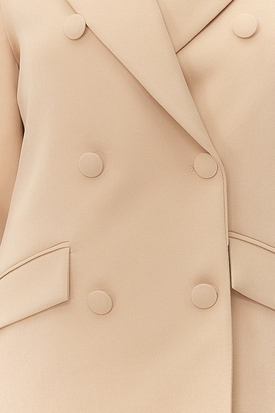 Trendyol Collection Light Brown Regular Lined Double-Breasted Woven Blazer Jacket TWOSS21CE0137