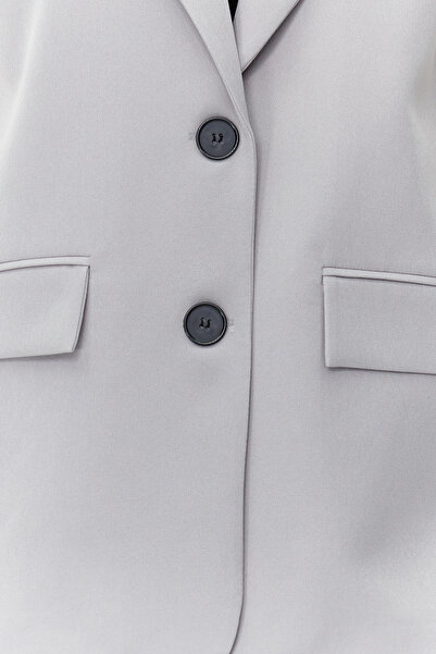 Trendyol Collection Šedá obyčejná polstrovaná tkaná vesta TWOSS24YE00018