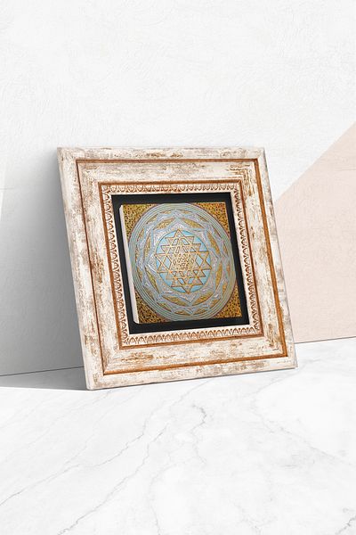 Pinecone Sri Yantra Πέτρινη Ζωγραφική Τοίχων Πλαίσιο Διακόσμηση Τοίχου Τέχνη Τοίχου Tk1-171