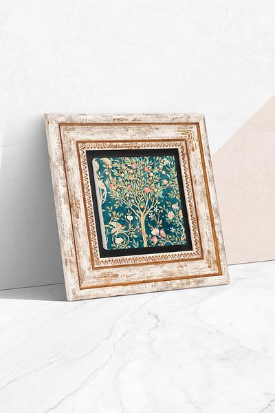 Pinecone Δέντρο της ζωής Πέτρινη ζωγραφική τοίχου με κορνίζα Διακόσμηση τοίχου Wall Art Tk1-106