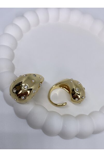 VNS Accessories خاتم على شكل قطرة مرصع بالأحجار واللؤلؤ