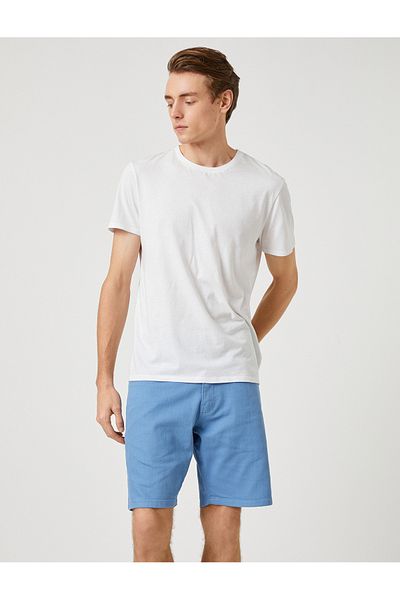 Koton Basic-Canvas-Shorts mit Knopfdetail und Taschen