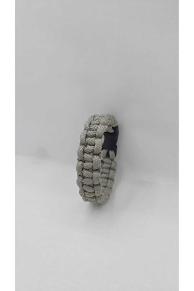 BRHN Paracord Knitted Bracelet (Grey color, Clip, Unisex, Handmade)
