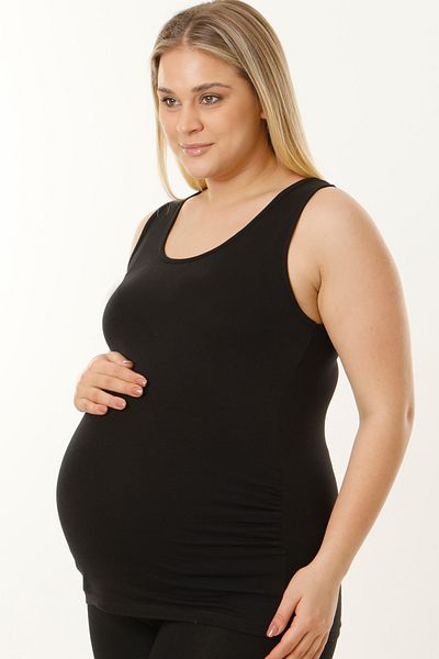 MS HAMİLE İÇ GİYİM HG0039 Model Thick Strap Maternity Undershirt - Black