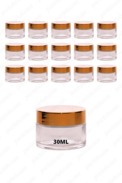 parlakcam 30ml şeffaf renk krem kavanozu cam krem kutusu parlak gold renk kap...