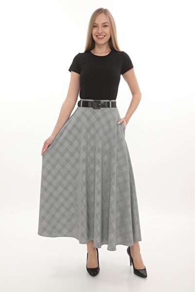 SORALLİNE СПІДНИЦЯ ЖІНОЧА KLOS 779 СІРА В КЛІТИНКУ