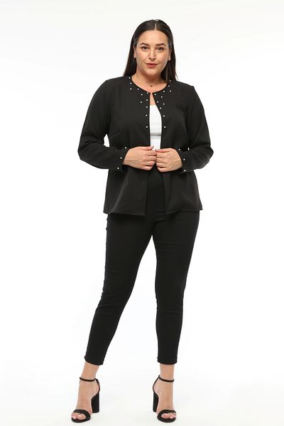 Curvy Trend Κοντό μπουφάν Atlas Unlined με μαργαριταρένια λεπτομέρεια