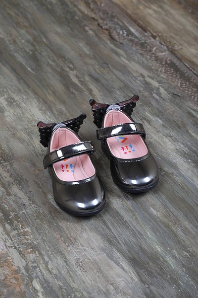 miabambim Anthracite Butterfly Heel Girls' Shoes