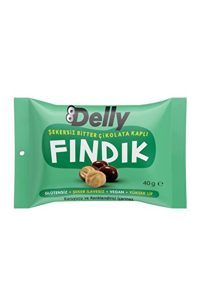 Delly Glutensiz Bitter Çikolata Kaplı Fındık