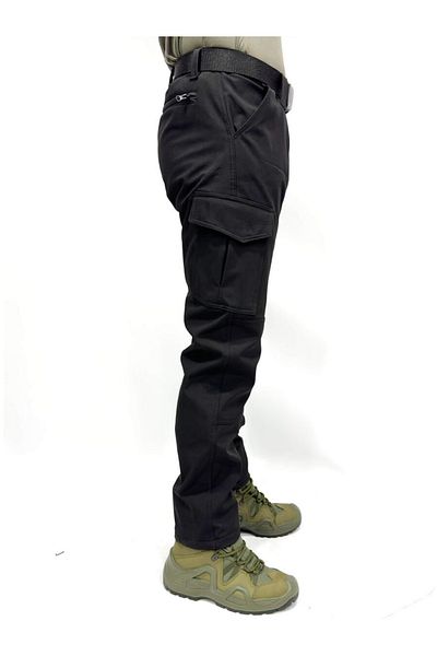 KORDAK Ανδρικό αδιάβροχο μαύρο παντελόνι Softshell Tactical Outdoor με Fleece