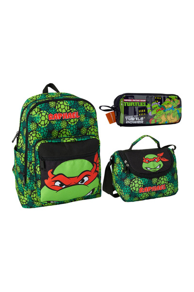Famebag Σετ τσάντας δημοτικού και γυμνασίου Ninja Turtles-Σετ τσάντας μεσημερ...