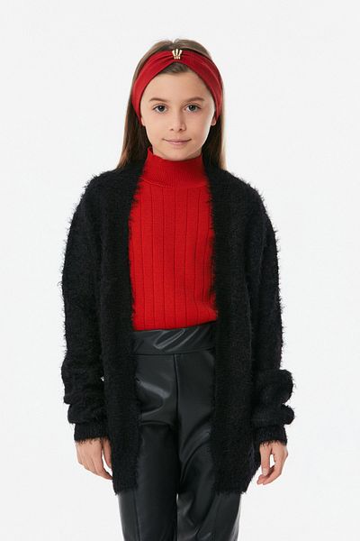 Fulla Moda Bearded Pocketed Girl's Cardigan