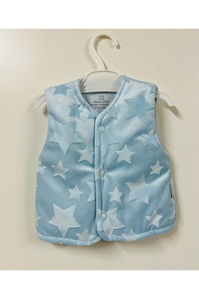 Kidstrend 0-9 Months Bebitof Baby Girl and Boy Plush Vest with Stars 100% Cotton