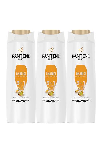 Pantene 350 ml 3 in 1 Repairing and Protective Shampoo - 3 Pieces