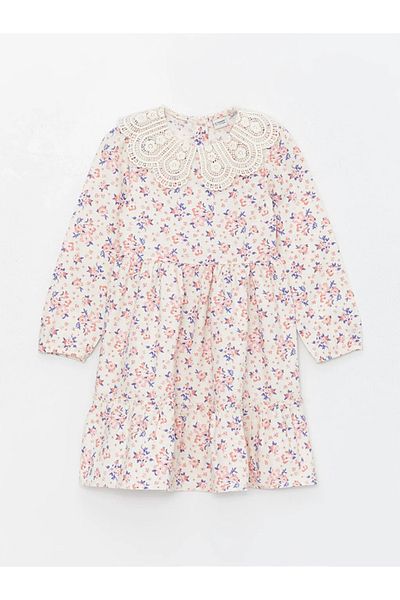 LC Waikiki LCW Kids Baby Collar Floral Long Sleeve Girl's Dress