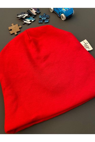 Kotryna Red 1 -3 Years Old Girl Baby Boy Beret Double-layer
