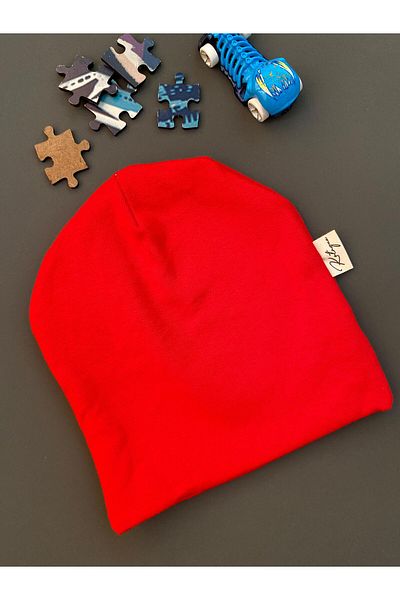 Kotryna Red 1 -3 Years Old Girl Baby Boy Beret Double-layer