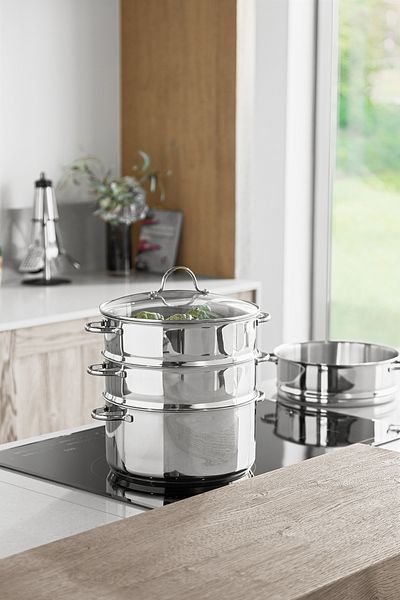 Berghoff Essentials 18/10 Steel Comfort 5 Piece Steam Cooking Set