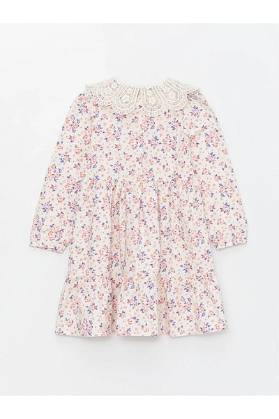 LC Waikiki LCW Kids Baby Collar Floral Long Sleeve Girl's Dress