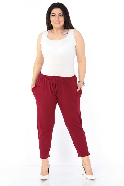modayız Claret Red Stretch Trousers 21c-0987