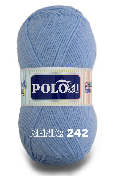 Polosu Candy Baby - Bebek El Örgü Ipliği 242 - Açık Bebe Mavi