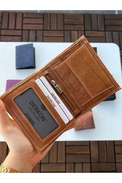 DERKON 100% Genuine Crazy Leather Murpy Model Wallet