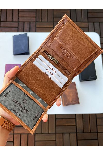 DERKON 100% Genuine Crazy Leather Murpy Model Wallet