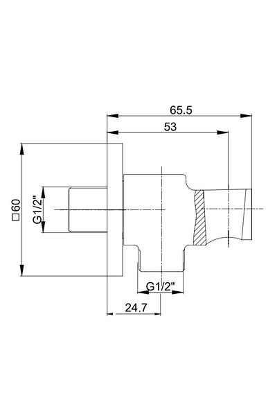 Eca Built-in Shower Outlet Square Rosette with Elbow Hanger102199603