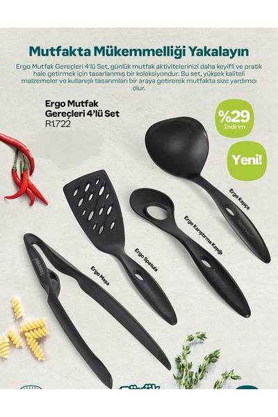 Tupperware Ergo Kitchen Utensils Set of 4
